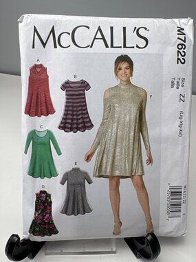 McCalls M7622 Sewing Pattern WomenS Dress Cold Shoulder Size Lg-Xlg-Xxl Uncut